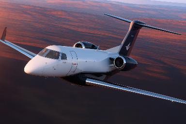 Private aircraft in flight