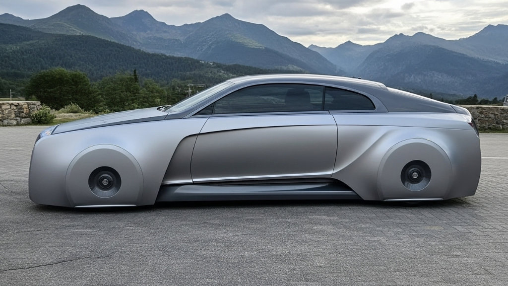 Justin Bieber's custom futuristic silver Rolls-Royce Wraith with covered wheels